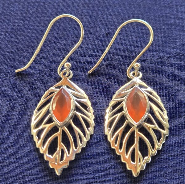 Earring Orange leaf