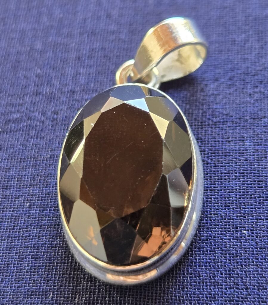Dark coffee diamond cut stone