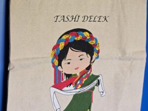 Tibetan womain Greeting with scarf - White