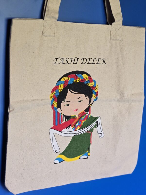 Tibetan womain Greeting with scarf - White